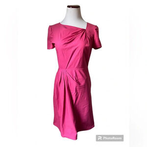 VALENTINO Pink Asymmetrical Technocouture Mini Dress, size 6